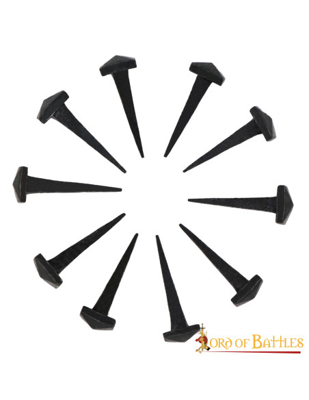Set 10 hand-forged iron nails