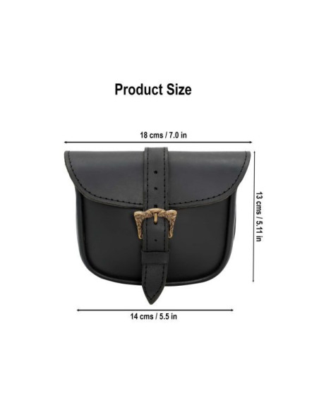 Leather bag with Celtic brass buckle