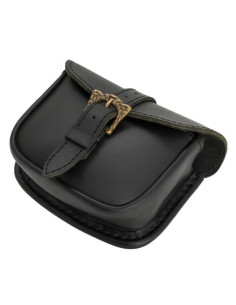 Leather bag with Celtic brass buckle 2