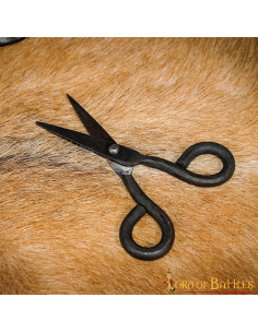 Functional medieval scissors in wrought iron