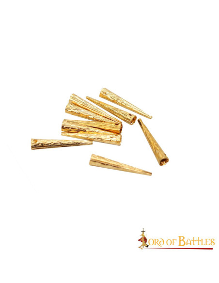 Set 10 medieval brass props for cords...