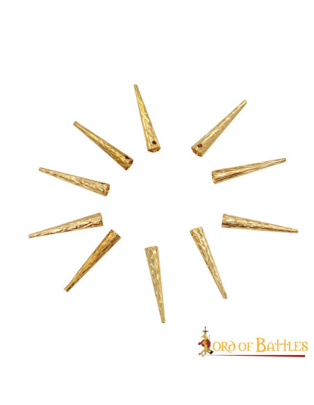 Set 10 medieval brass props for cords...