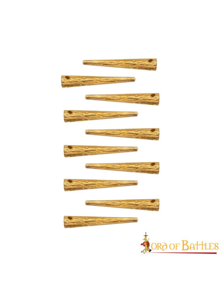 Set 10 medieval brass props for cords...