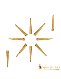 Set 10 medieval brass props for cords (2.4 cm.)