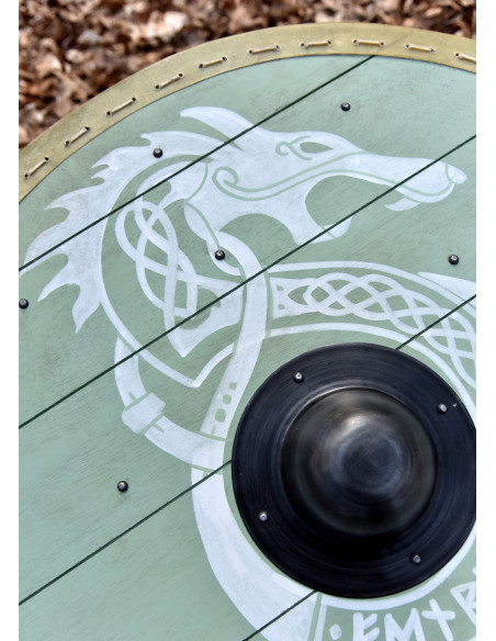 Viking Fenrir shield with leather...