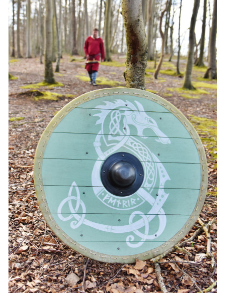 Viking Fenrir shield with leather...