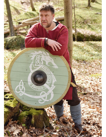 Viking Fenrir shield with leather...