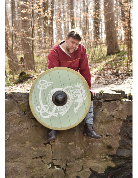 Viking Fenrir shield with leather...
