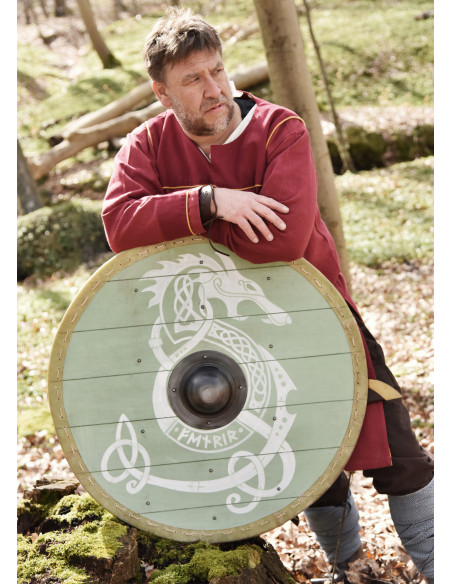 Viking Fenrir shield with leather...