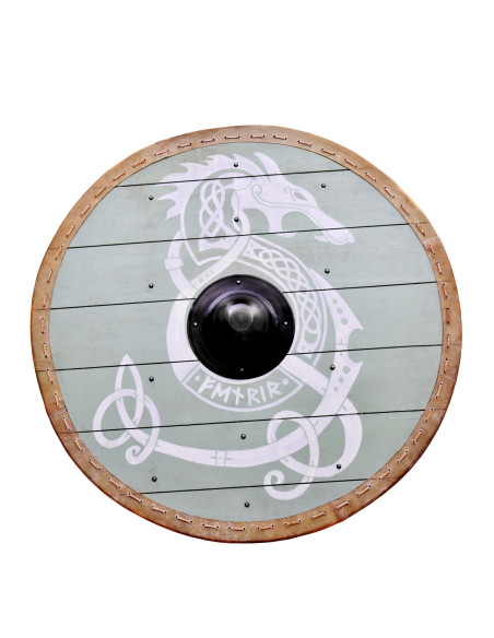Viking Fenrir shield with leather...