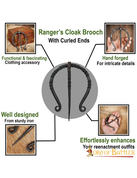 Fibula-clasp for cloak in hand-forged...