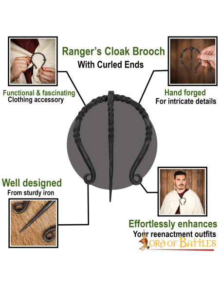 Fibula-clasp for cloak in hand-forged...