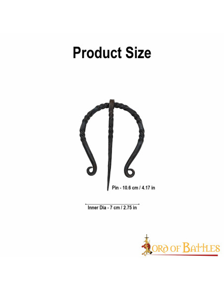 Fibula-clasp for cloak in hand-forged...