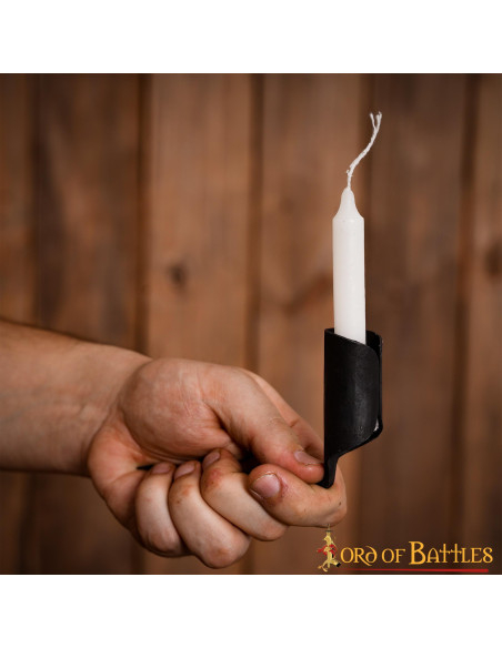 Medieval candle holder in hand-forged...
