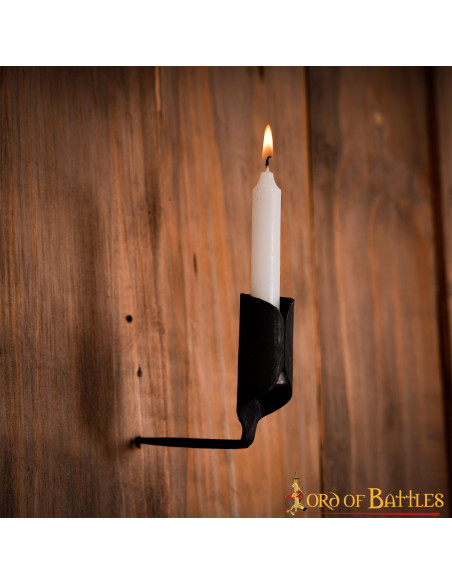 Medieval candle holder in hand-forged...