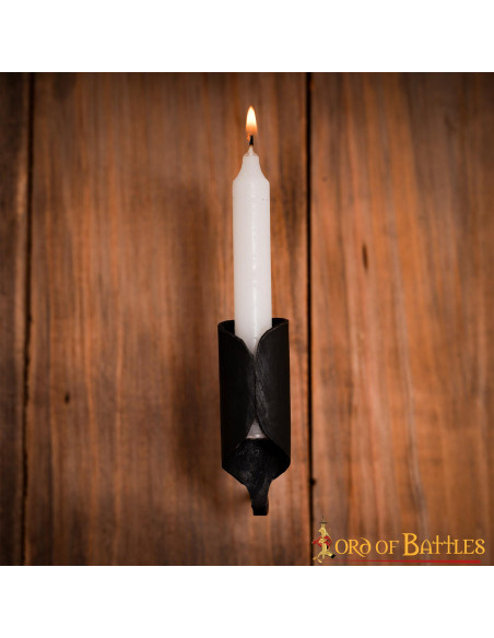 Medieval candle holder in hand-forged...