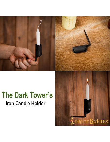 Medieval candle holder in hand-forged...