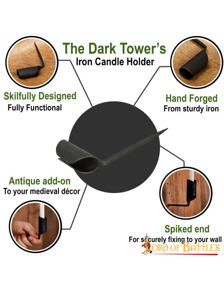 Medieval candle holder in hand-forged...