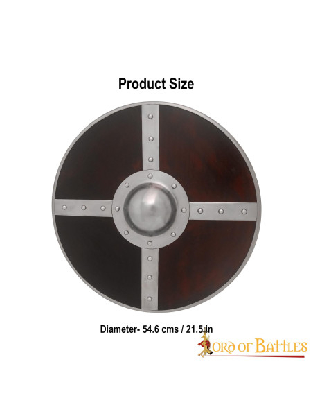 Viking wooden shield with steel umbo