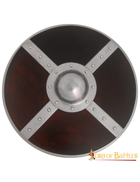 Viking wooden shield with steel umbo