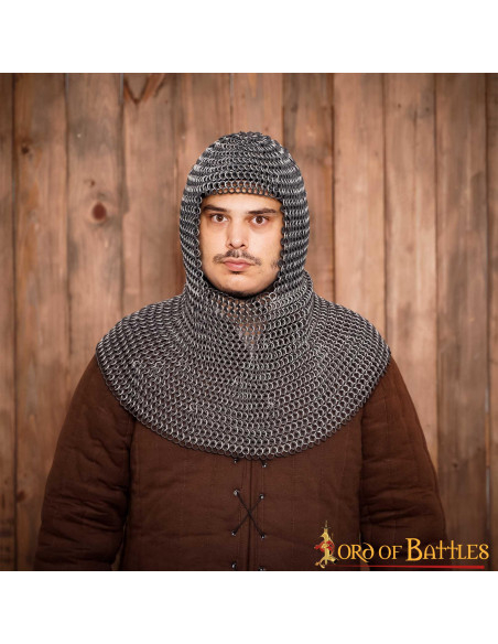 Medieval coif with aluminum rings