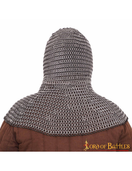 Medieval coif with aluminum rings