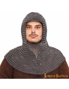 Medieval coif with aluminum rings