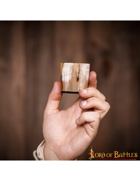 Set of 3 Viking natural horn shot...