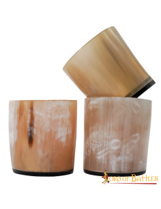 Set of 3 Viking natural horn shot glasses 2