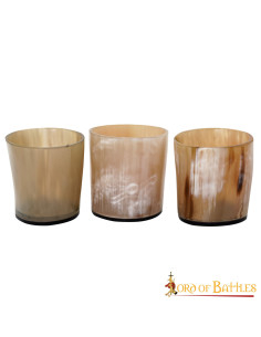 Set of 3 Viking natural horn shot glasses