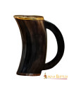 Viking mug in Ox leather and brass trim
