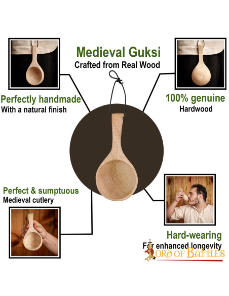 Medieval wooden spoon, handmade