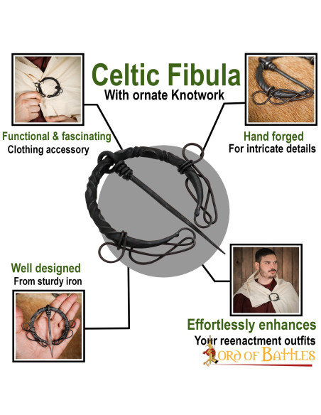 Celtic fibula in wrought iron with knots Celtic fibula in wrought iron with knots