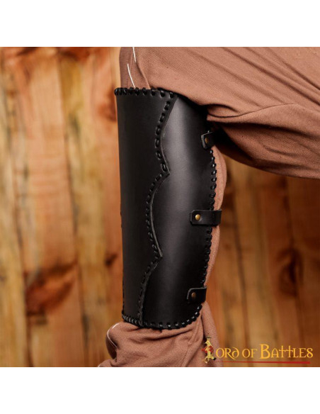 Medieval leather greaves with...