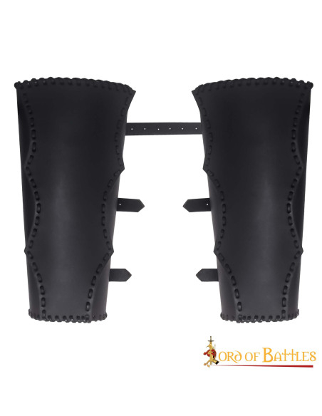 Medieval leather greaves with...