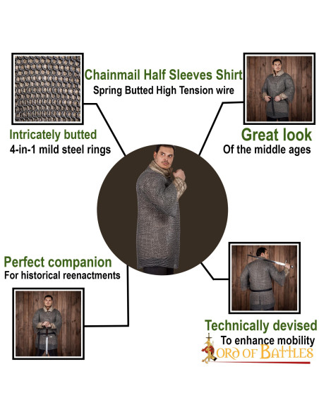 Medieval Haubergeon chain mail,...