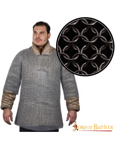 Medieval Haubergeon chain mail, spring steel
