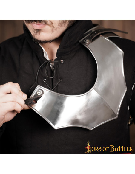 Simple medieval gorget, polished finish