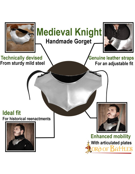 Simple medieval gorget, polished finish