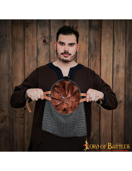 Norman helmet with nasal and chain mail