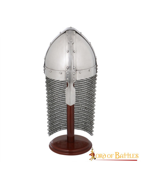 Norman helmet with nasal and chain mail