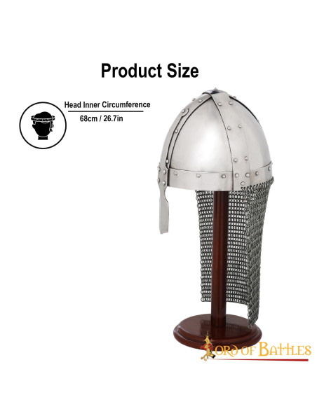 Norman helmet with nasal and chain mail