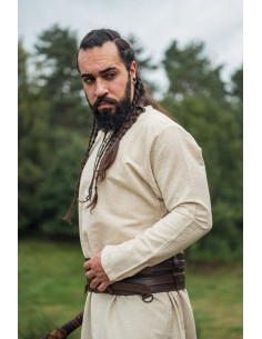Viking linen tunic Ragnar model, natural white color 2