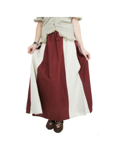 Bicolor Red-Cream medieval skirt 2