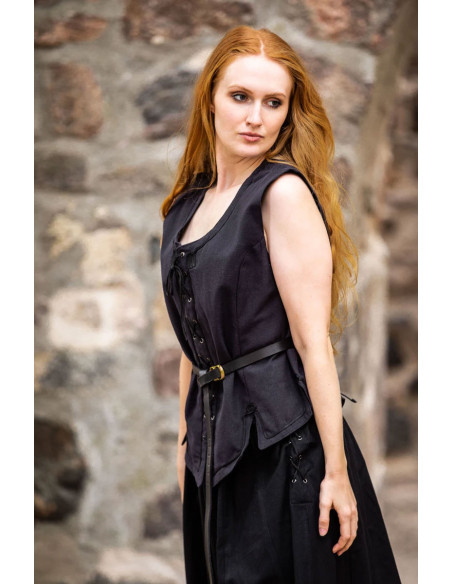 Medieval vest woman Selma black