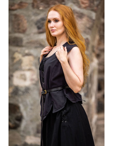 Medieval vest woman Selma black