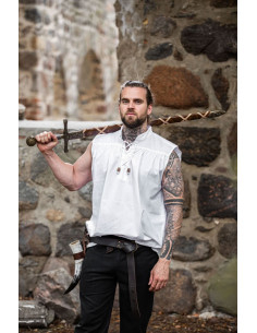 Sleeveless white medieval shirt