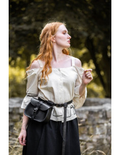 Medieval cream blouse with embroidery