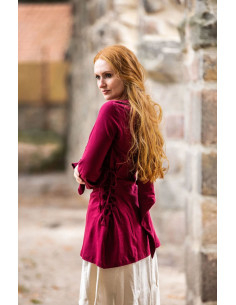 Medieval blouse Lea Red with hood