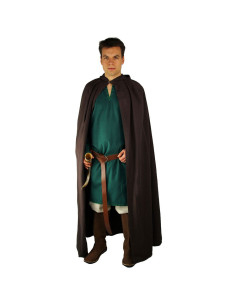 Long dark brown medieval cape